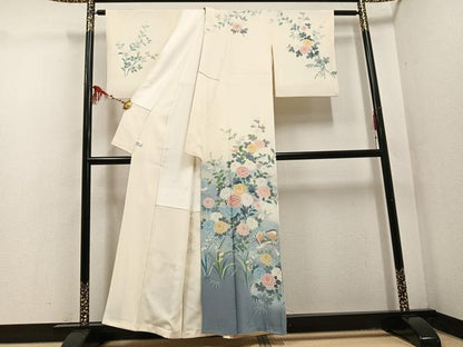 平和屋着物●訪問着 作家物 鴛鴦花文 正絹 逸品 AABF5389ph