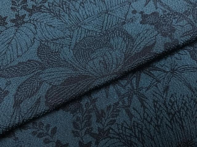 平和屋着物●上質な小紋 本藍 型染め 草花文 やまと誂製 正絹 逸品 AABF5392ph