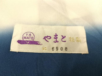 平和屋着物●上質な小紋 本藍 型染め 草花文 やまと誂製 正絹 逸品 AABF5392ph