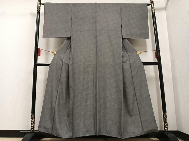 平和屋着物●江戸小紋 極小鮫小紋柄 黒地 正絹 逸品 AABF5393ph