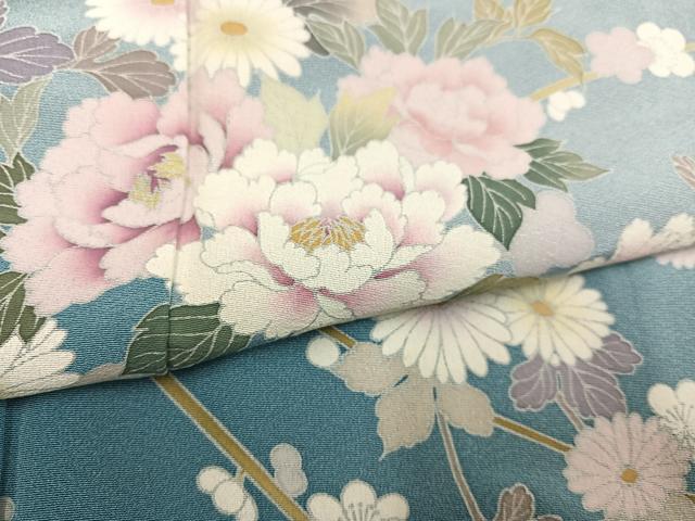 平和屋着物●訪問着　友禅　作家物　枝花文　暈し染め　正絹　逸品　未使用　AABF5394ph