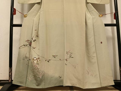 平和屋着物●訪問着 友禅 作家物 童子枝花文 暈し染め 正絹 逸品 AABF5395ph