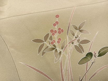 平和屋着物●訪問着 友禅 作家物 童子枝花文 暈し染め 正絹 逸品 AABF5395ph
