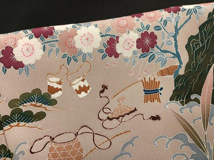 平和屋着物●豪華黒留袖 作家物 松竹梅 風景飛鳥文 正絹 逸品 AABF5400ph