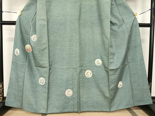 平和屋着物●訪問着 紬地 雪輪花文 正絹 逸品 AABF5401fy
