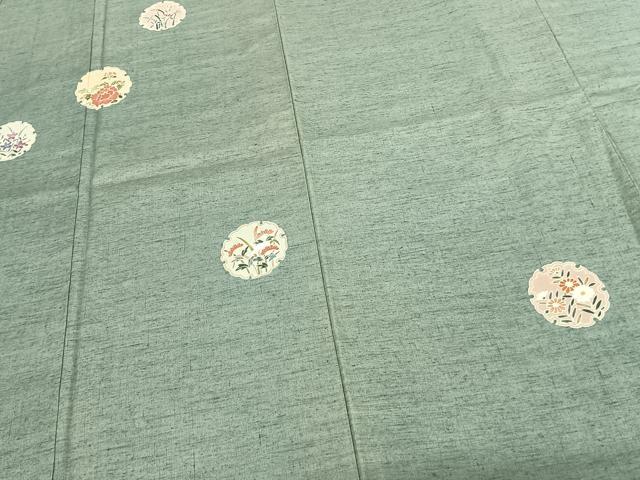 平和屋着物●訪問着 紬地 雪輪花文 正絹 逸品 AABF5401fy