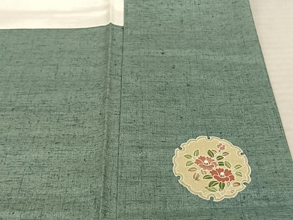 平和屋着物●訪問着 紬地 雪輪花文 正絹 逸品 AABF5401fy