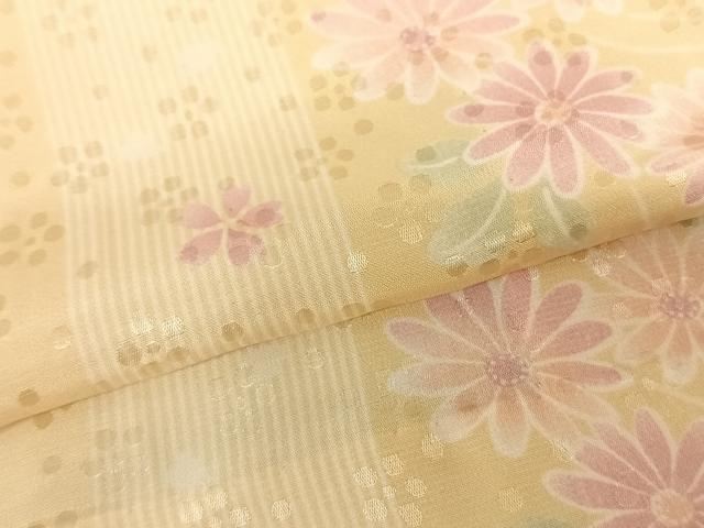 平和屋着物●長襦袢 無双仕立て 花水木 草花文 反端付き 正絹 逸品 未使用 AABF5405fy
