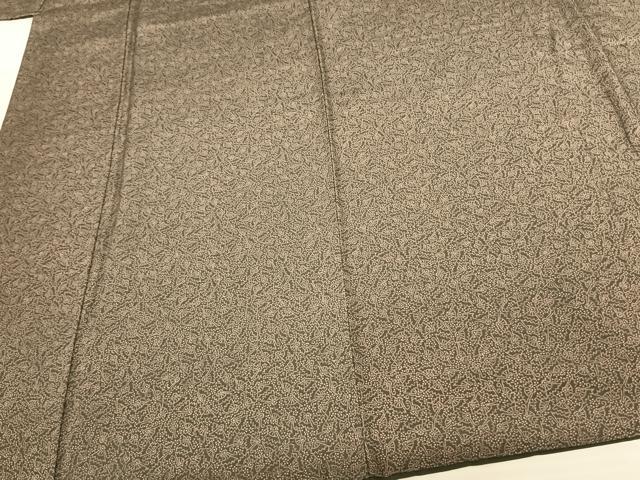 平和屋着物●人間国宝 初代 六谷梅軒(六谷紀久男)錐彫り 重要無形文化 財伊勢型紙 江戸小紋 扇面花文 丹後ちりめん 正絹 逸品 AABF5407fy