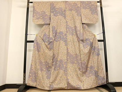 平和屋着物●本場染大島紬 舞花文 正絹 逸品 AABF5411fy