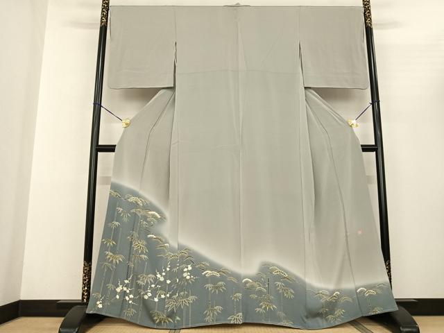 平和屋着物●京友禅 飯田信幸 色留袖 松竹梅 暈し染め 鬼しぼ縮緬 正絹 逸品 AABF5412fy