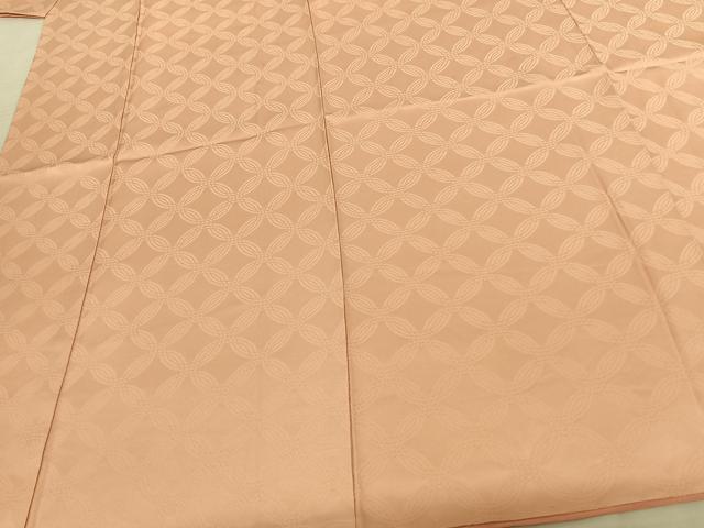 平和屋着物●上質な色無地 七宝地紋 一斤染色 正絹 逸品 AABF5413fy