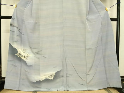 平和屋着物●訪問着 手描き 人物風景文 暈し染め 正絹 逸品 AABF5415fy