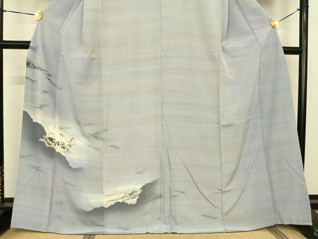 平和屋着物●訪問着 手描き 人物風景文 暈し染め 正絹 逸品 AABF5415fy