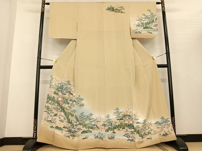 平和屋着物●訪問着 風景文 暈し染め 証紙付き 正絹 逸品 AABF5417fy