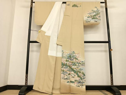 平和屋着物●訪問着 風景文 暈し染め 証紙付き 正絹 逸品 AABF5417fy
