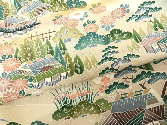 平和屋着物●訪問着 風景文 暈し染め 証紙付き 正絹 逸品 AABF5417fy