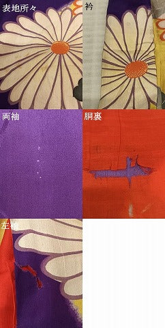 平和屋着物●アンティーク 大正ロマン 小紋 草花文 正絹 逸品 AABF5419fy