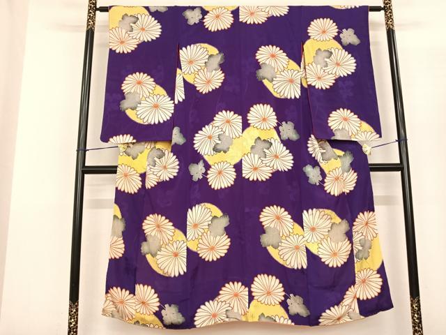 平和屋着物●アンティーク 大正ロマン 小紋 草花文 正絹 逸品 AABF5419fy
