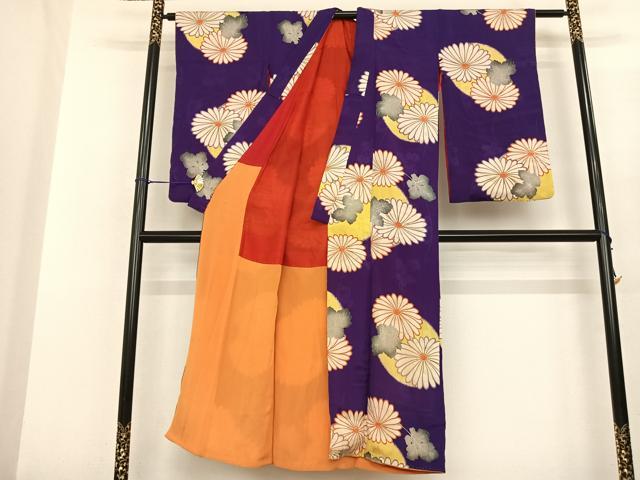 平和屋着物●アンティーク 大正ロマン 小紋 草花文 正絹 逸品 AABF5419fy
