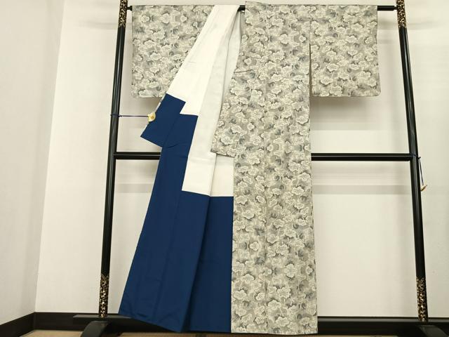 平和屋着物●本場大島紬 一元総絣 舞花文 正絹 逸品 AABF5421fy