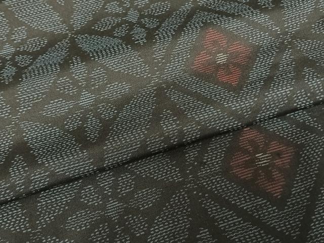 平和屋着物●本場大島紬 七宝花文 正絹 逸品 AABF5423fy