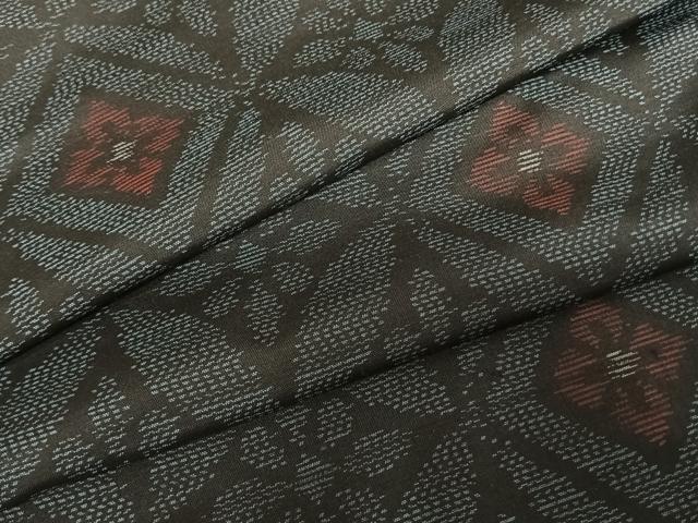平和屋着物●本場大島紬 七宝花文 正絹 逸品 AABF5423fy