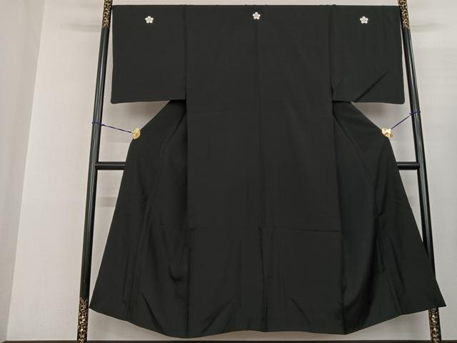 平和屋着物●男性 黒紋付 正絹 逸品 AABF5424fy