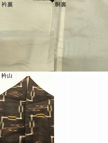 平和屋着物●国指定重要無形文化財 本場久米島紬 手織 琉球絣 正絹 逸品 AABF5425fy