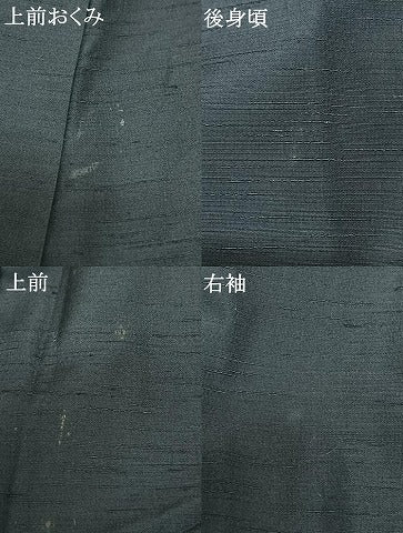 平和屋着物●男性 紬 紺瑠璃色 キングサイズ 正絹 逸品 AABF5426fy