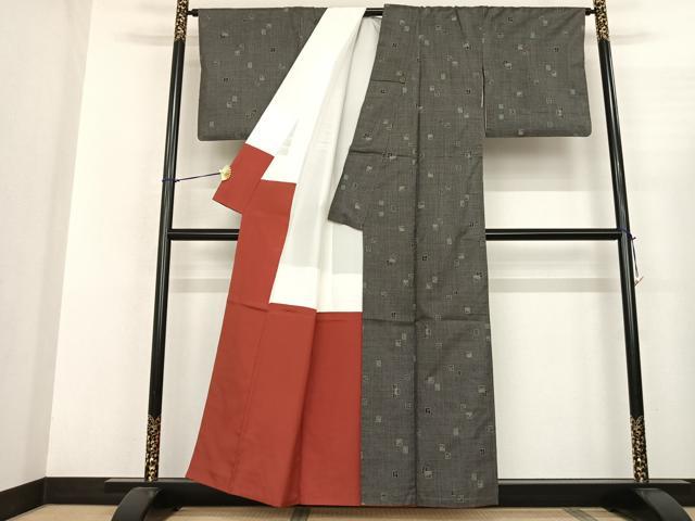 平和屋着物●本場大島紬 一元絣 色紙文 正絹 逸品 AABF5427fy