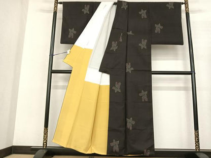平和屋着物●本場大島紬 カタス9マルキ 立ち雛 正絹 逸品 AABF5429fy