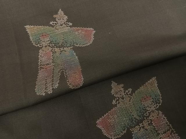 平和屋着物●本場大島紬 カタス9マルキ 立ち雛 正絹 逸品 AABF5429fy