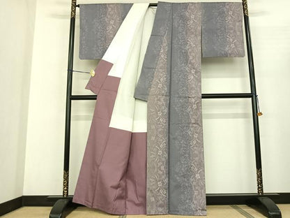 平和屋着物●本場大島紬 カタス9マルキ 草花文 正絹 逸品 AABF5430fy
