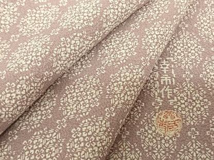平和屋着物●加賀友禅の型染 板場友禅 坂口幸市 加賀小紋 吉祥花文 高島屋扱い 正絹 逸品 AABF5433fy