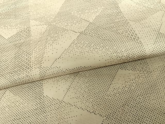 平和屋着物●本場大島紬 白大島 カタス7マルキ 白粋 幾何学文様 くぼた謹製 証紙付き 正絹 逸品 AABF5434fy