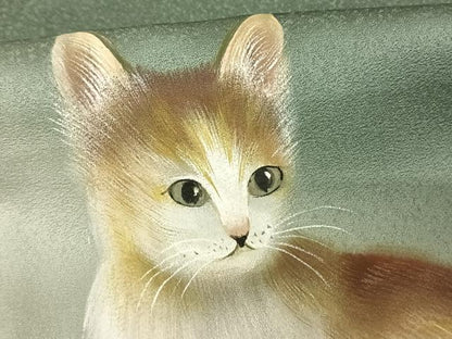 平和屋着物●訪問着 作家物 手描き 猫 毬 暈し染め 金銀彩 ロング丈 正絹 逸品 AABF5441fy