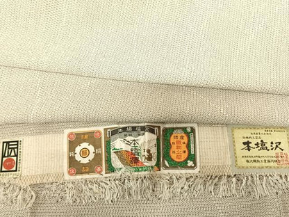 平和屋着物●本塩沢 110亀甲 流水文 証紙付き 正絹 逸品 AABF5458fy