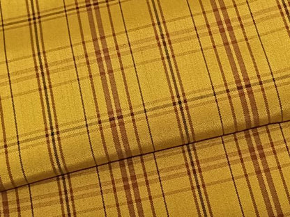 平和屋着物●本場黄八丈 平織 紬 道行コートセット 格子 正絹 逸品 未使用 AABF5460fy