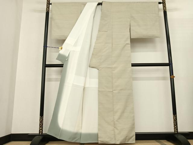 平和屋着物●上質な紬 横縞 正絹 逸品 AABF5463fy