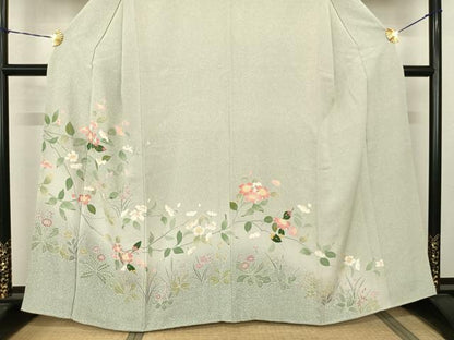 平和屋着物●訪問着 友禅 枝花文 暈し染め 正絹 逸品 AABF5464fy