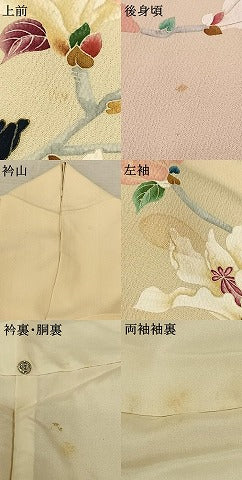 平和屋着物●訪問着 手描き 枝花文 正絹 逸品 AABF5467fy
