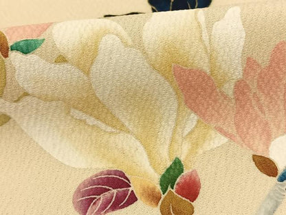 平和屋着物●訪問着 手描き 枝花文 正絹 逸品 AABF5467fy