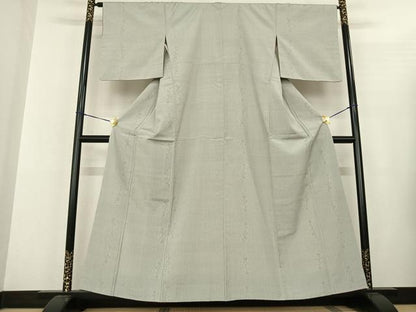 平和屋着物●白鷹お召 草花間道 正絹 逸品 AABF5468fy