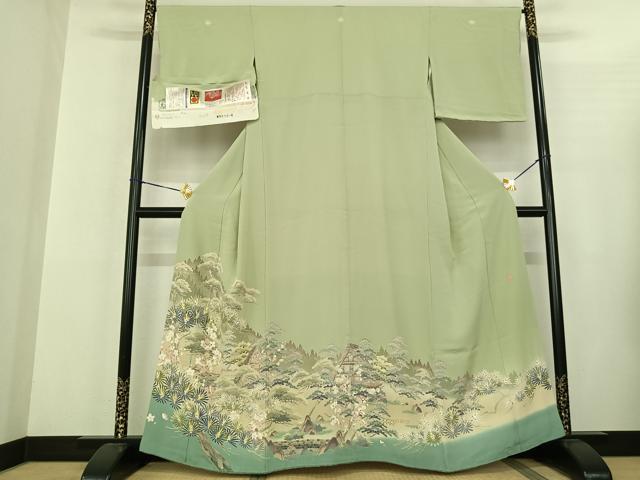 平和屋着物●本加賀友禅作家 松田准一 色留袖 風景文 暈し染め 浜ちりめん 三越扱い 証紙付き 正絹 逸品 AABF5471fy