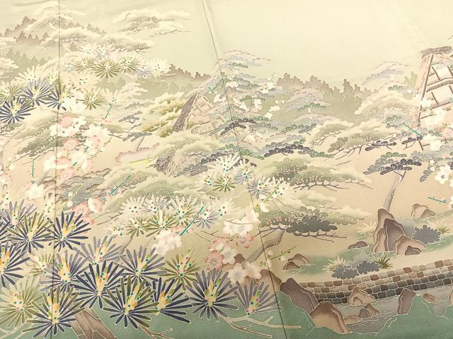 平和屋着物●本加賀友禅作家 松田准一 色留袖 風景文 暈し染め 浜ちりめん 三越扱い 証紙付き 正絹 逸品 AABF5471fy