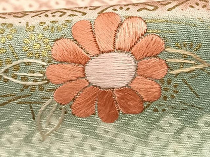 平和屋着物●訪問着 刺繍 流水花文 金彩 正絹 逸品 AABF5472fy