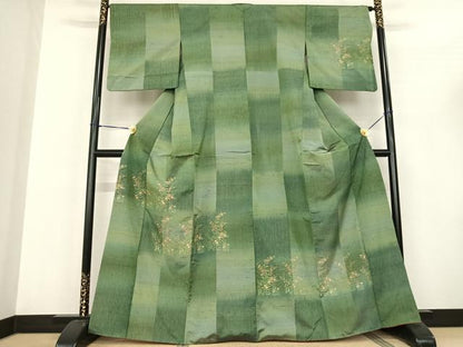 平和屋着物●京の名門・菱屋六右ェ門 紬 訪問着 草花文 正絹 逸品 AABF5476fy