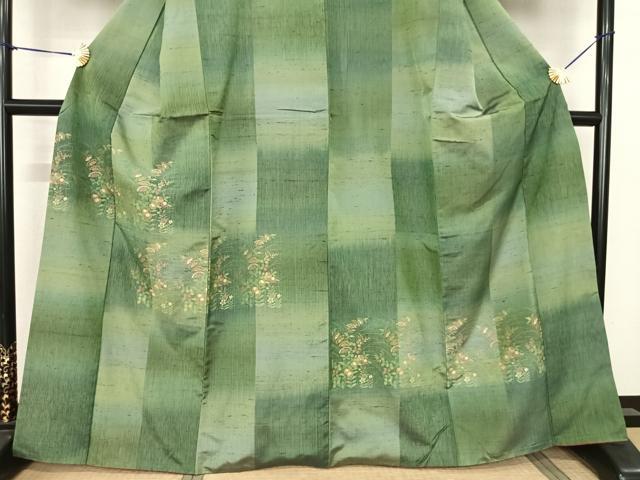 平和屋着物●京の名門・菱屋六右ェ門 紬 訪問着 草花文 正絹 逸品 AABF5476fy