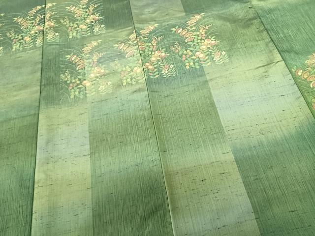 平和屋着物●京の名門・菱屋六右ェ門 紬 訪問着 草花文 正絹 逸品 AABF5476fy